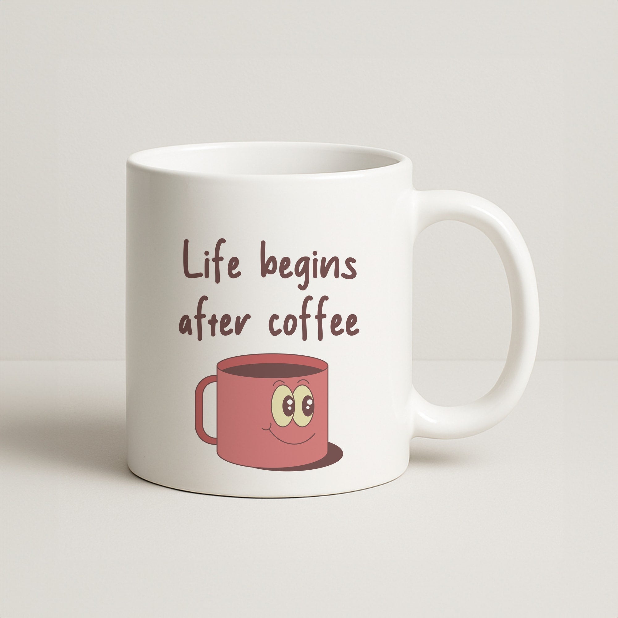 Life Begins After Coffee - Aesthetic Quote Coffee Mug