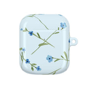 Baby Blue Floral Pattern AirPods Case 2