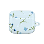 Baby Blue Floral Pattern AirPods Case 3