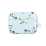 Baby Blue Floral Pattern AirPods Case 5