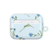 Baby Blue Floral Pattern AirPods Case 7