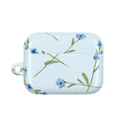 Baby Blue Floral Pattern AirPods Case 6