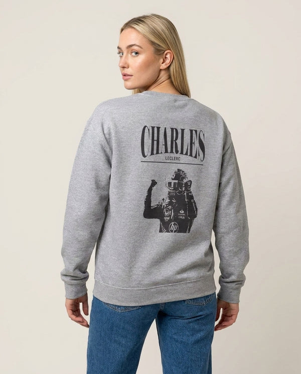 Charles Red And Gold Sweatshirt — Grey Back, worn