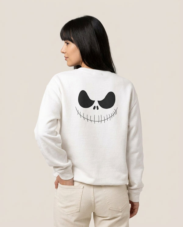 Jack Face - TNBC Sweatshirt — White Back, worn