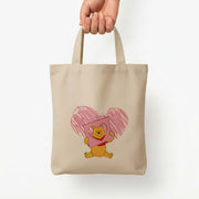 Pooh Heart Drawing Valentine's Tote Bag 5