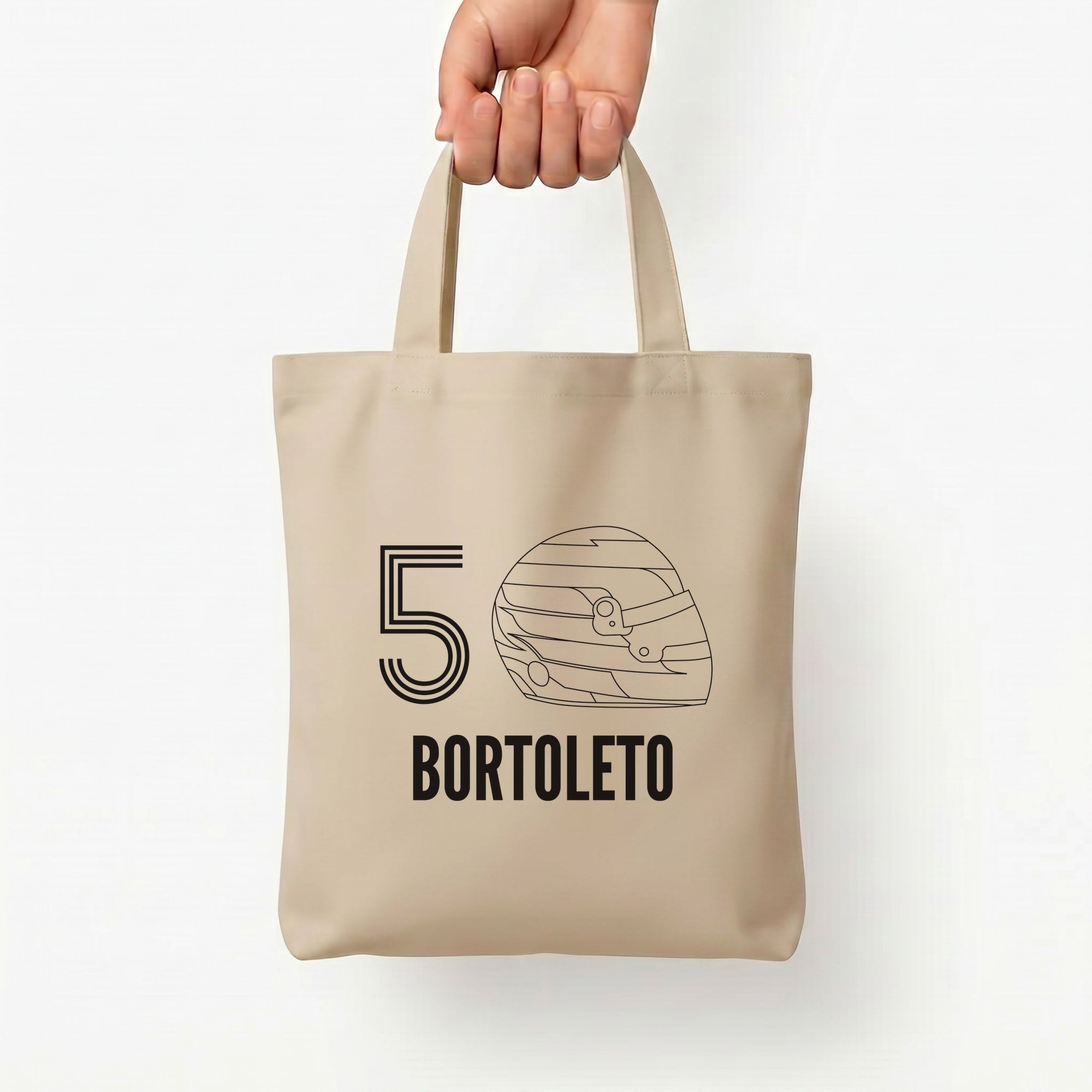 Bortoleto Helmet 2026 Tote Bag — Natural / Small