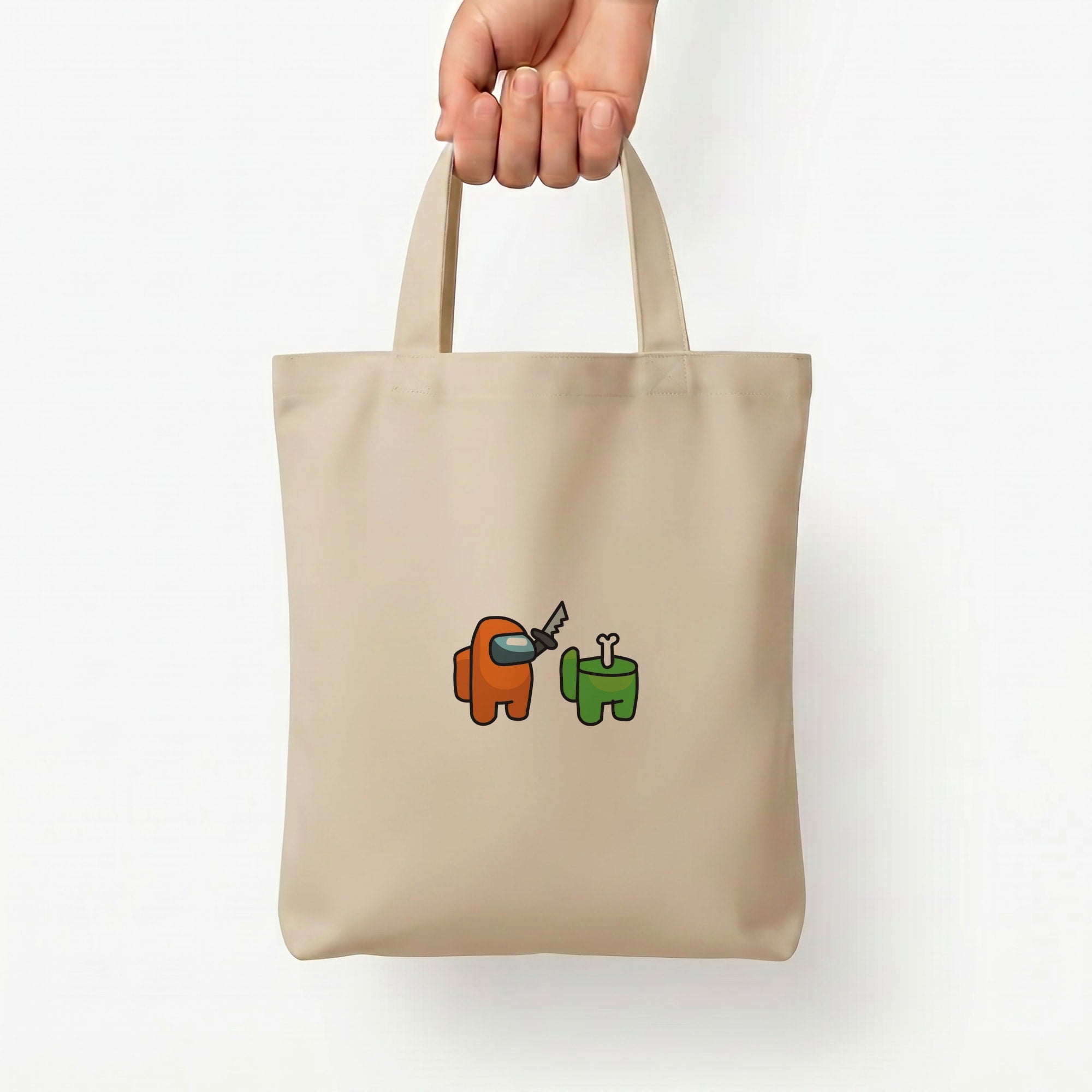 Among Gaming Killed Tote Bag — Natural / Small