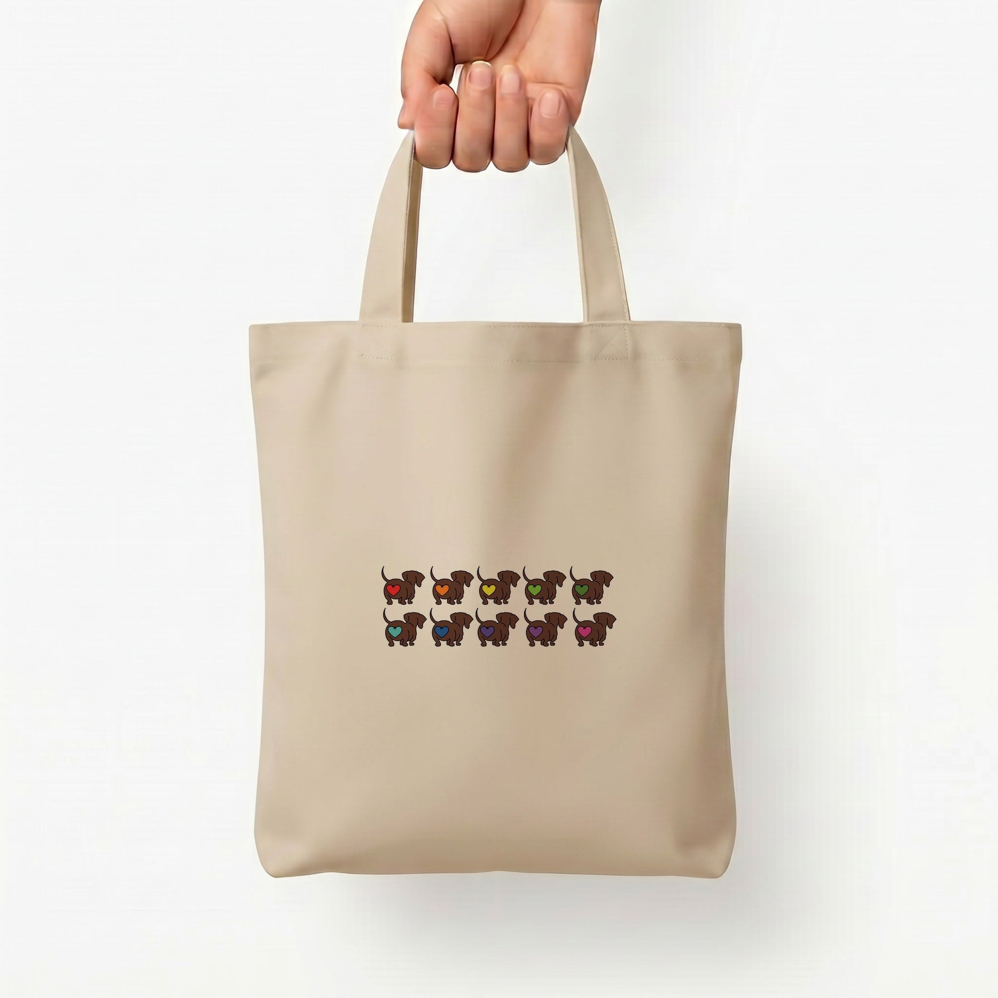 Love hearts - Dachshunds Tote Bag — Natural / Small