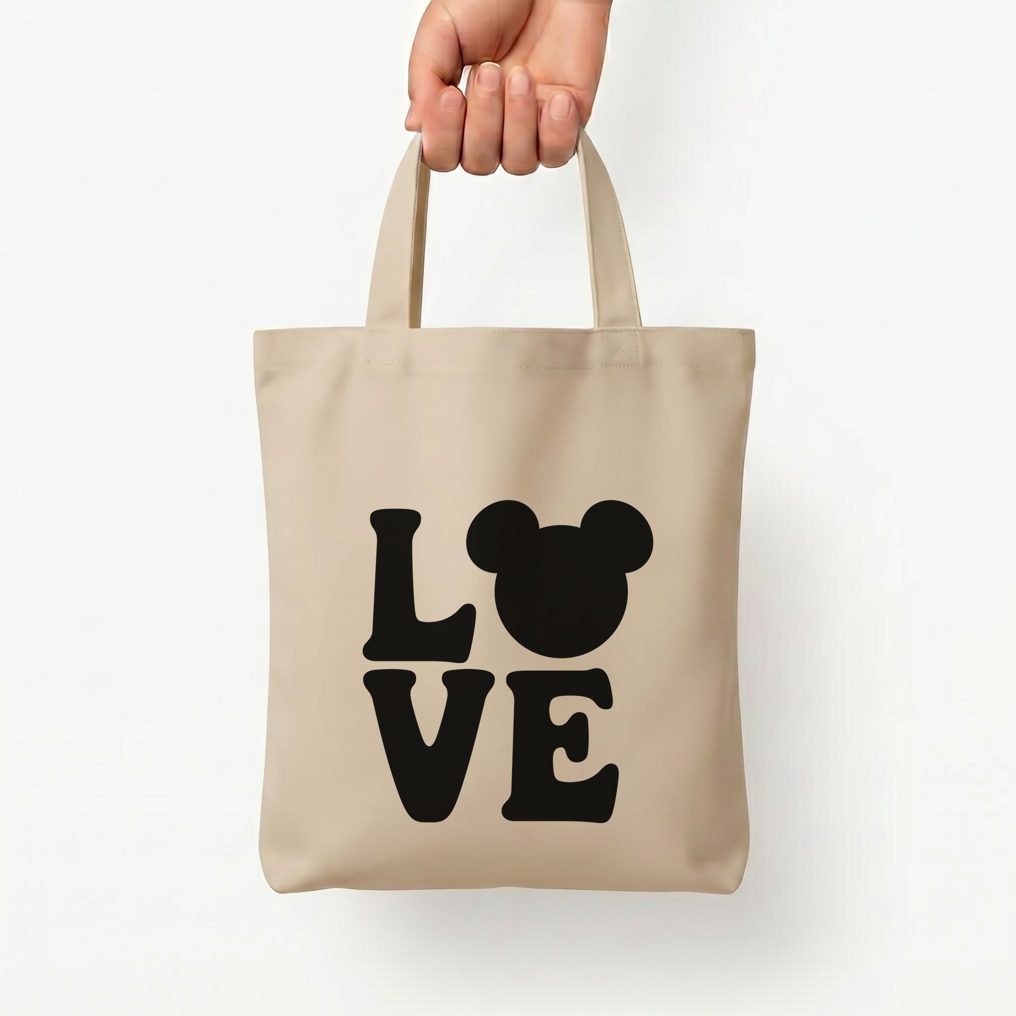 Mouse Love Valentine's Tote Bag — Natural / Small