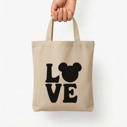 Mouse Love Valentine's Tote Bag — Natural / Small