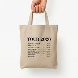 Band Tour 2026 Tote Bag — Natural / Small