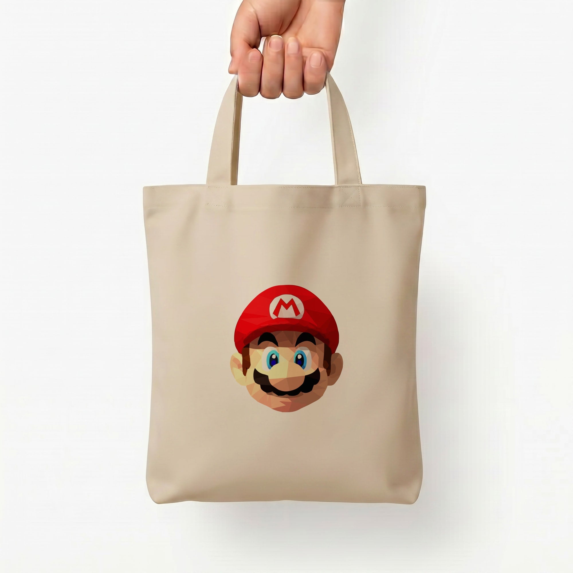 Mario Face - Mario Tote Bag — Natural / Small