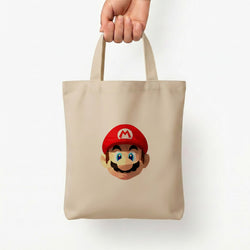 Mario Face - Mario Tote Bag — Natural / Small