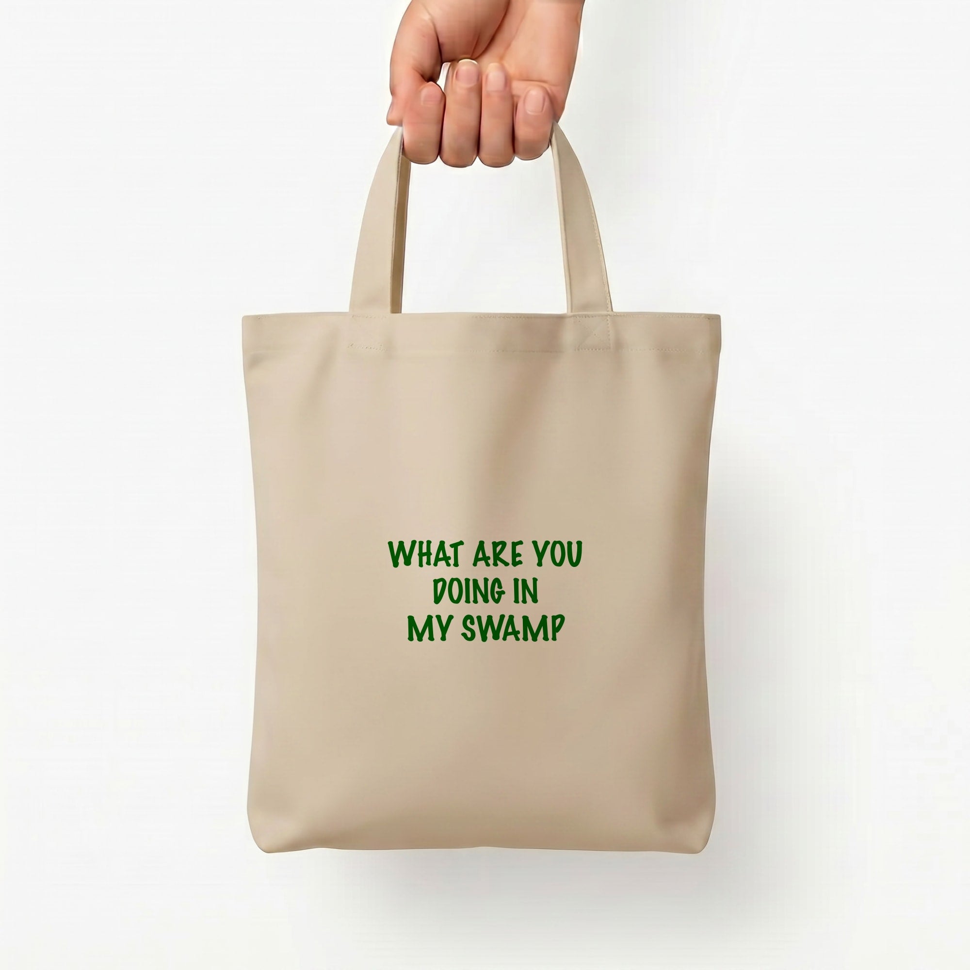 What Are You Doing In My Swamp - Green Ogre Tote Bag — Natural / Small