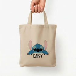 Blue Alien - Personalised Disney Tote Bag — Natural / Small