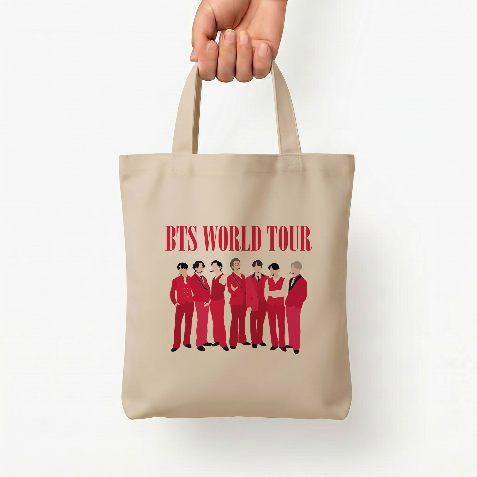K-Pop Band World Tour 2026 Tote Bag — Natural / Small