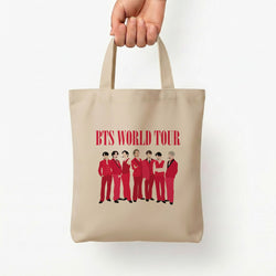 K-Pop Band World Tour 2026 Tote Bag — Natural / Small