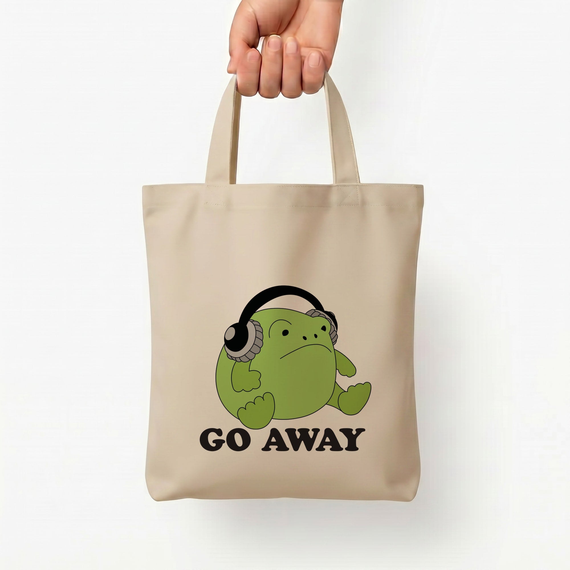 Go Away Grumpy Frog  Tote Bag — Natural / Small