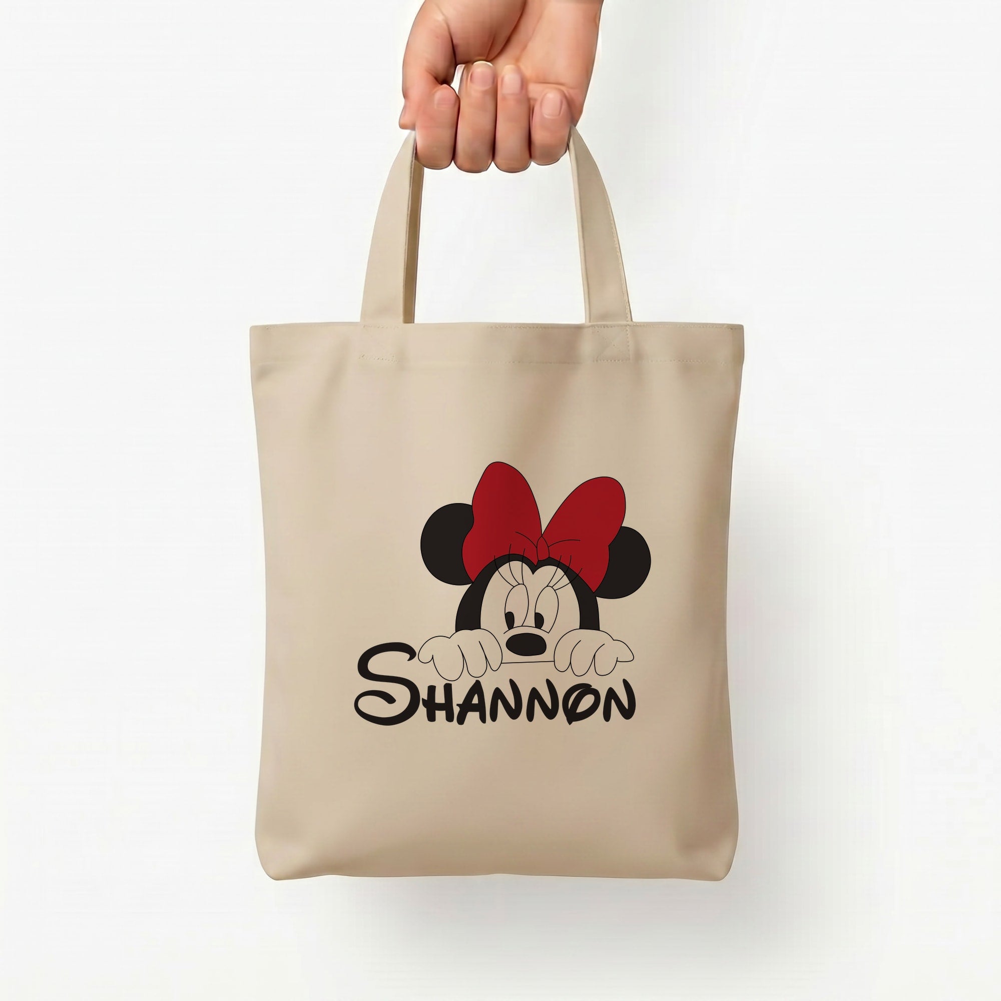 Minnie Mouse - Personalised Fairytale Tote Bag — Natural / Small