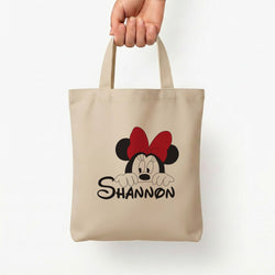 Minnie Mouse - Personalised Fairytale Tote Bag — Natural / Small