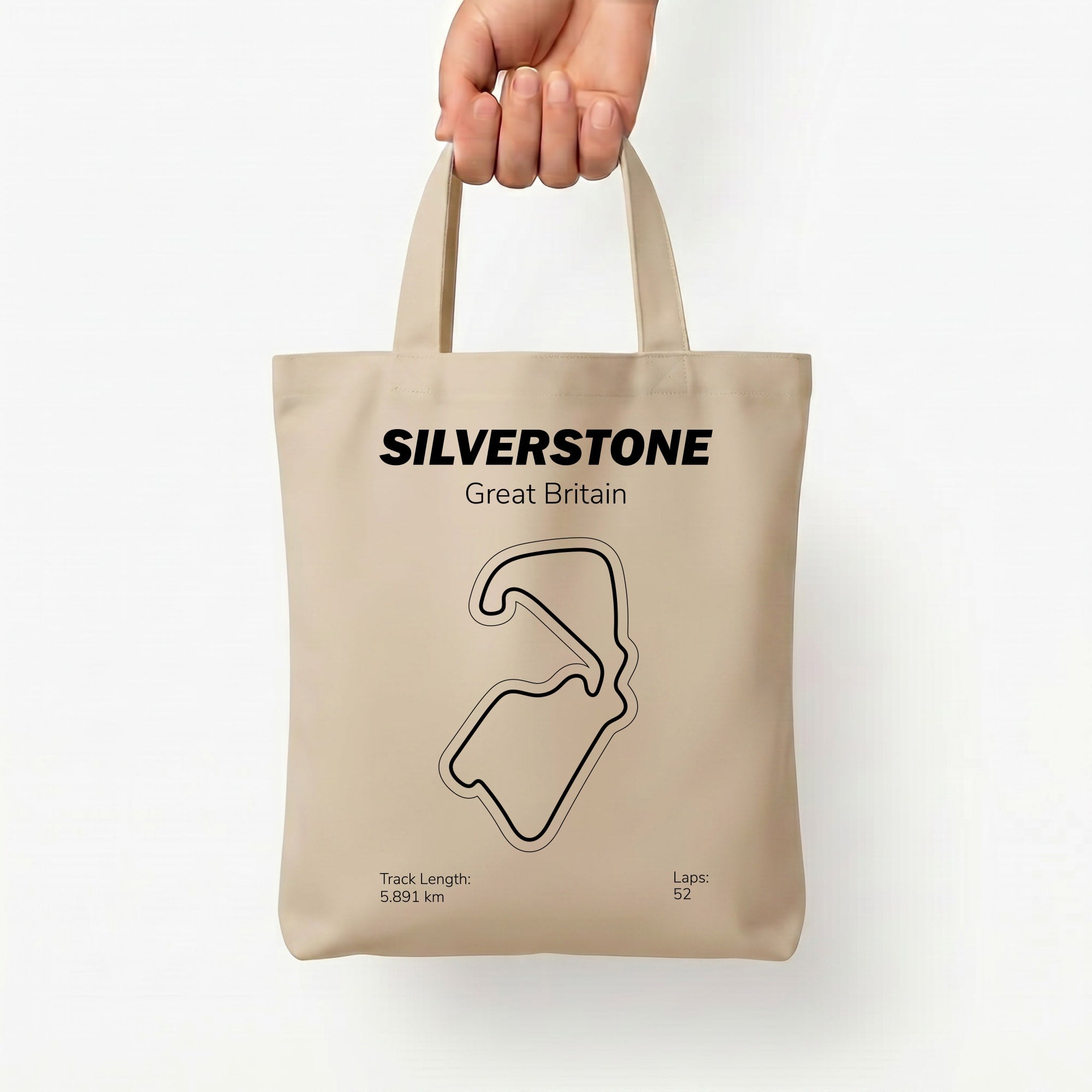 Silverstone Circuit Tote Bag — Natural / Small