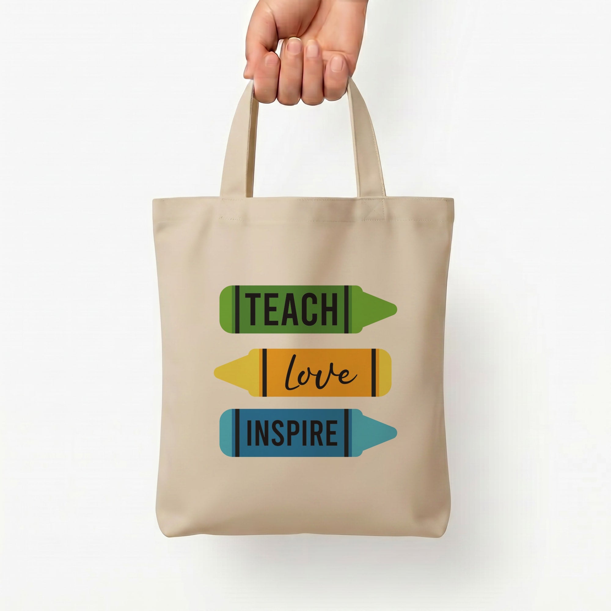 Teach, Love, Inspire Tote Bag — Natural / Small