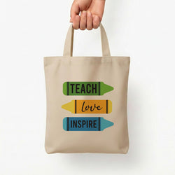 Teach, Love, Inspire Tote Bag — Natural / Small