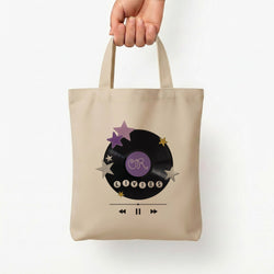 Amethyst Vinyl Scrapbook Tote Bag — Natural / Small
