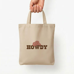 Howdy - Western  Tote Bag — Natural / Small