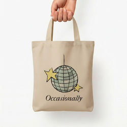 Ocasionally Discoball Tote Bag — Natural / Small