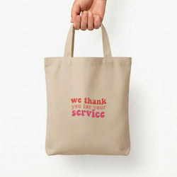 We Thank You For Your Service - Heart TV Tote Bag — Natural / Small