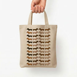 Collage - Dachshunds Tote Bag — Natural / Small