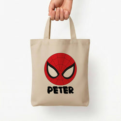 SpiderMan - Personalised Superhero Comic Tote Bag — Natural / Small