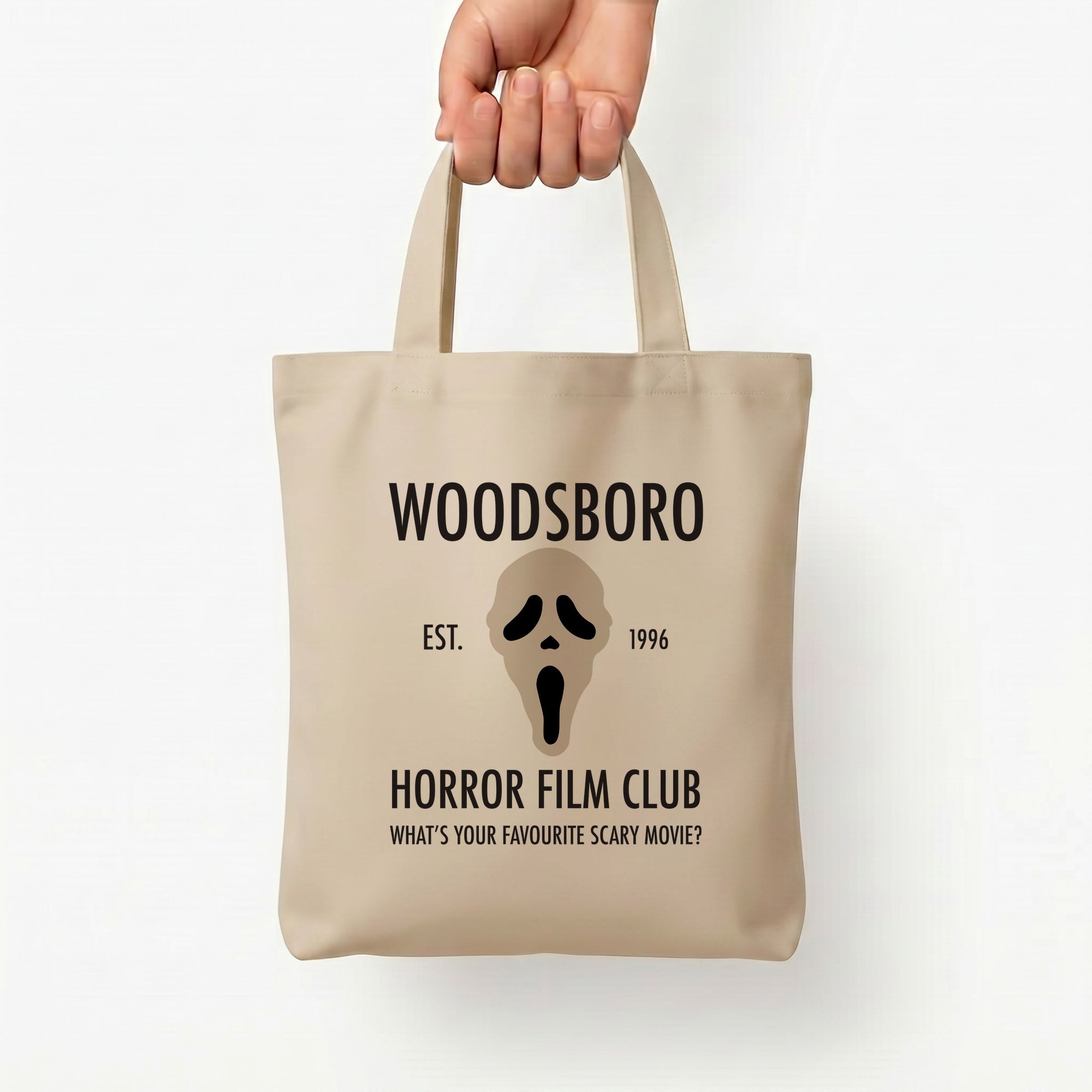 Woodsboro Horror Film Club - Scream Tote Bag — Natural / Small