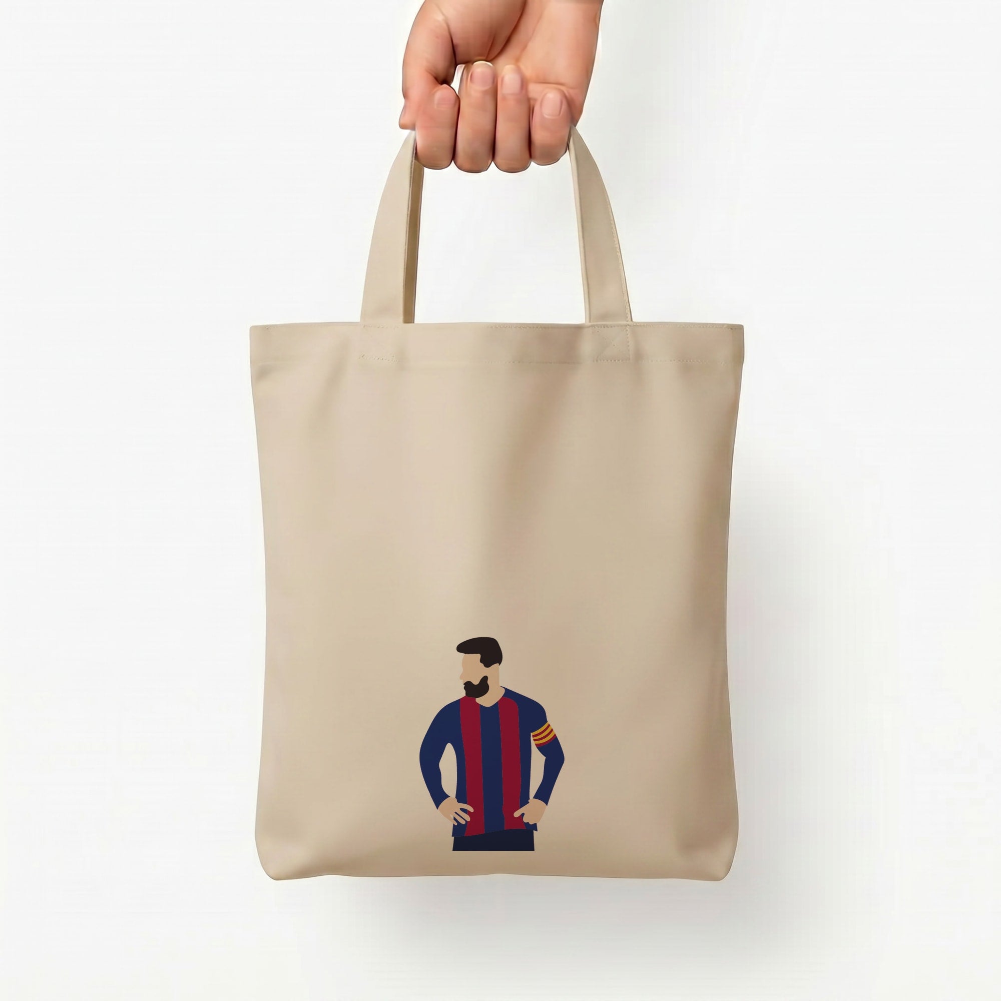 Messi Barca Tote Bag — Natural / Small