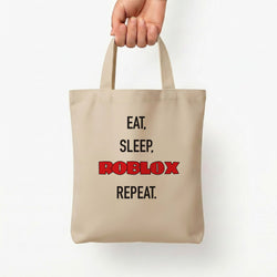 Eat, sleep, repeat Tote Bag — Natural / Small