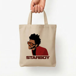Starboy Singer Title Tote Bag — Natural / Small