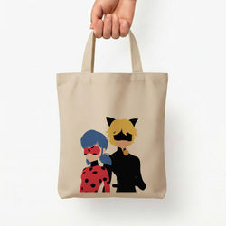Red And Blue Tote Bag — Natural / Small