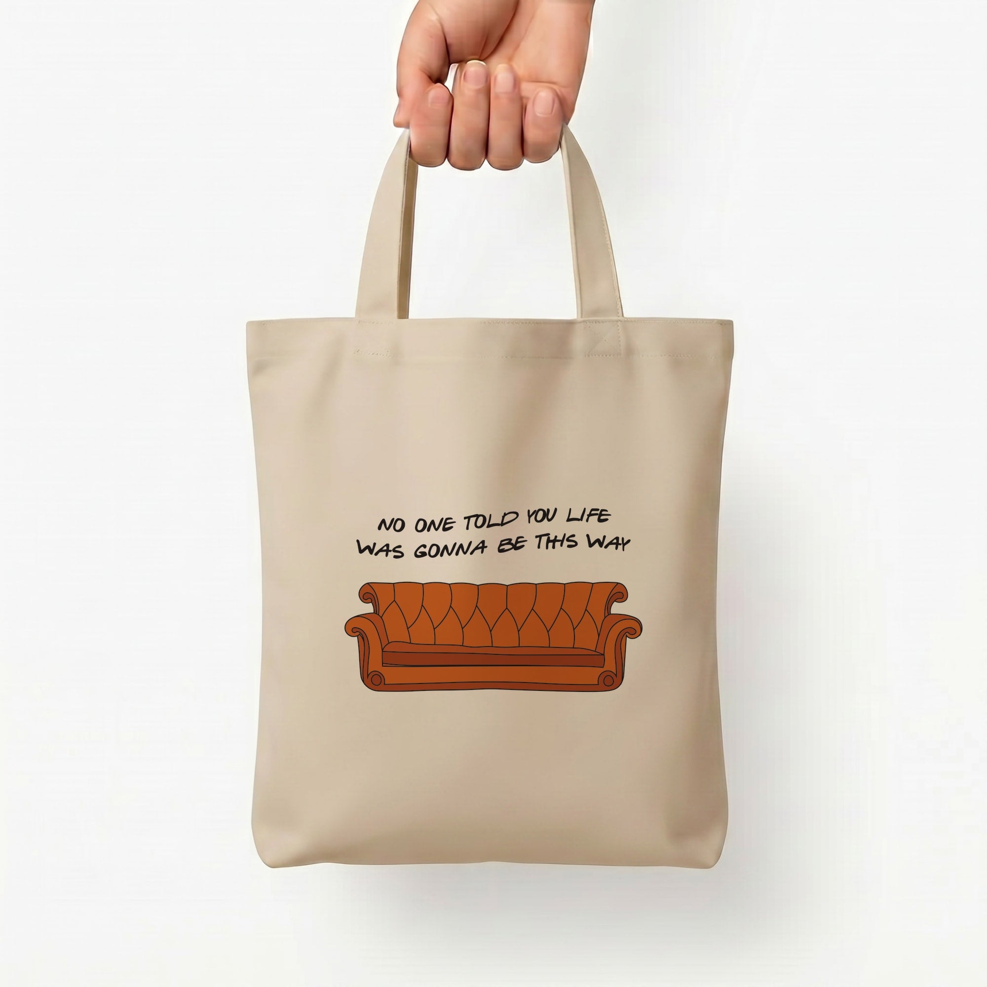 No One Told You Pattern Tote Bag — Natural / Small