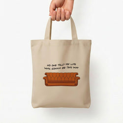 No One Told You Pattern Tote Bag — Natural / Small