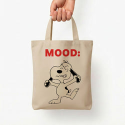 Mood Cartoon Beagle  Tote Bag — Natural / Small