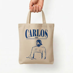 Carlos White And Blue Tote Bag — Natural / Small