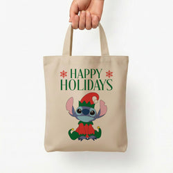 Cute Blue Alien Elf Tote Bag — Natural / Small