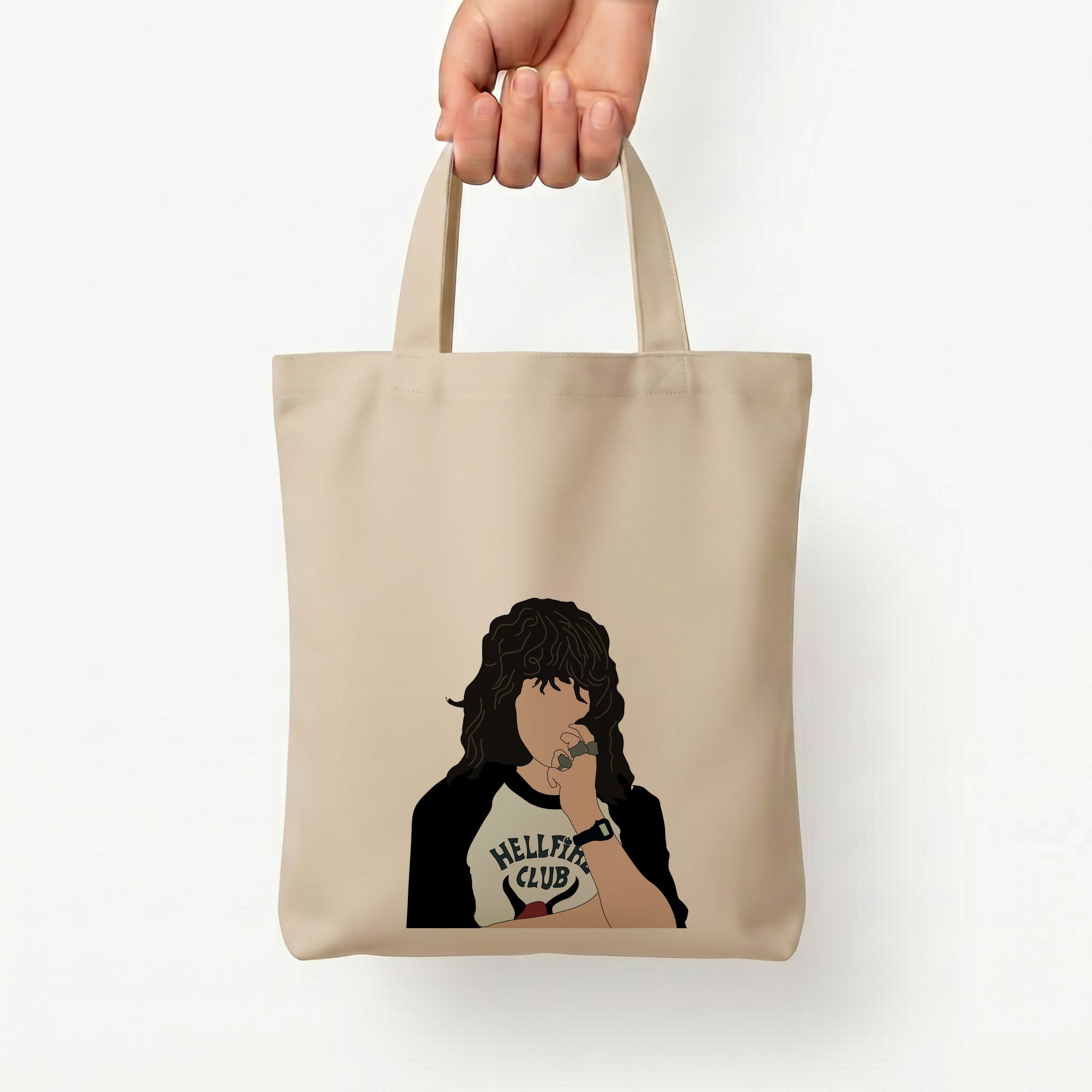 Eddie Munson Hellfire Tote Bag — Natural / Small