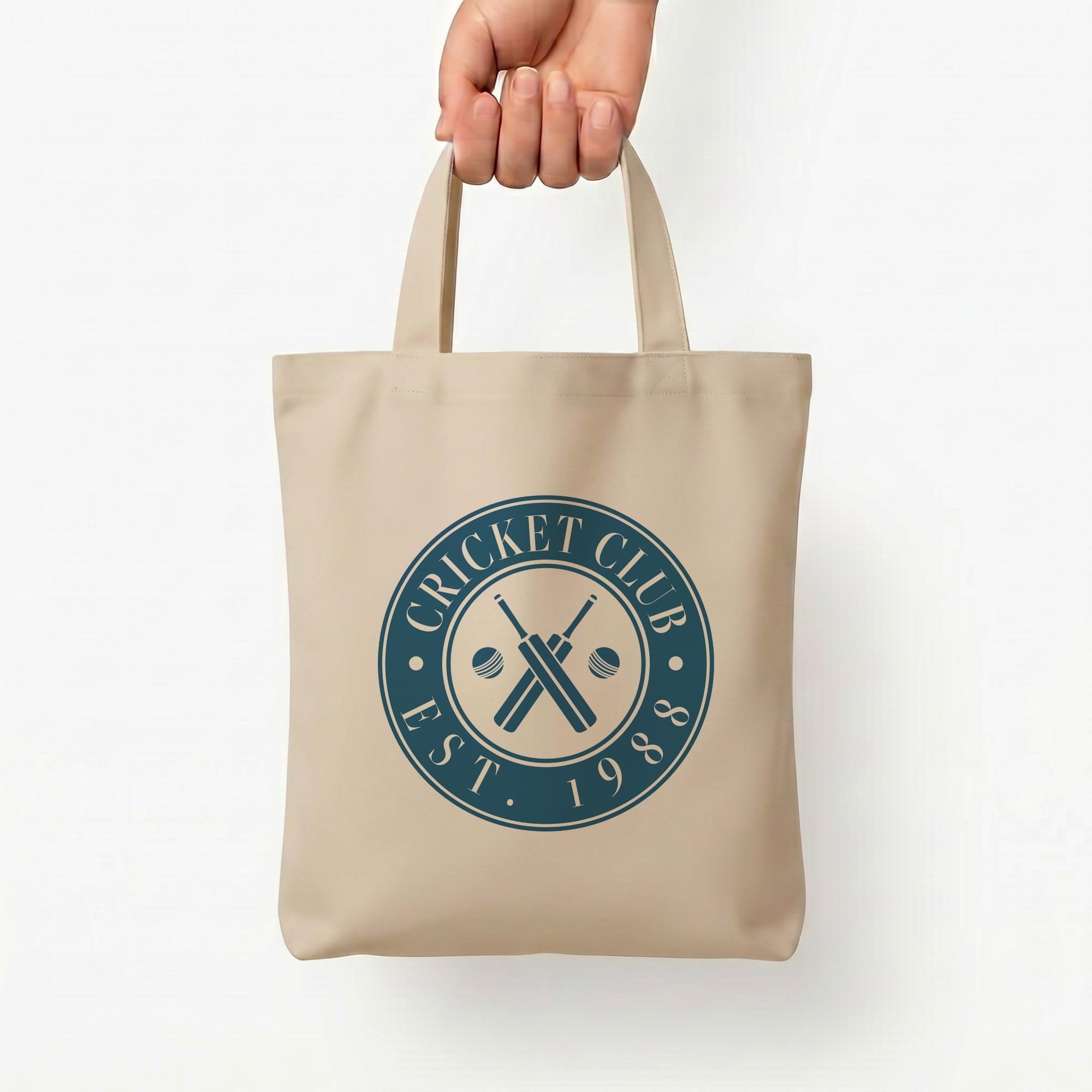 Cricket Badge Tote Bag — Natural / Small