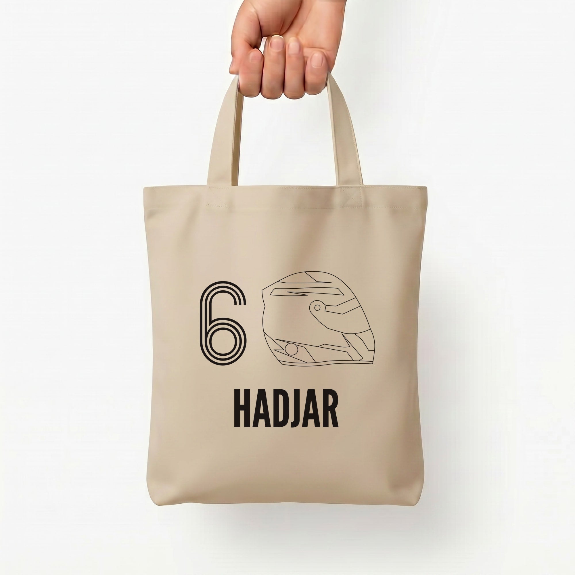 Hadjar Helmet 2026 Tote Bag — Natural / Small