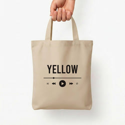 Yellow Music Player Tote Bag — Natural / Small
