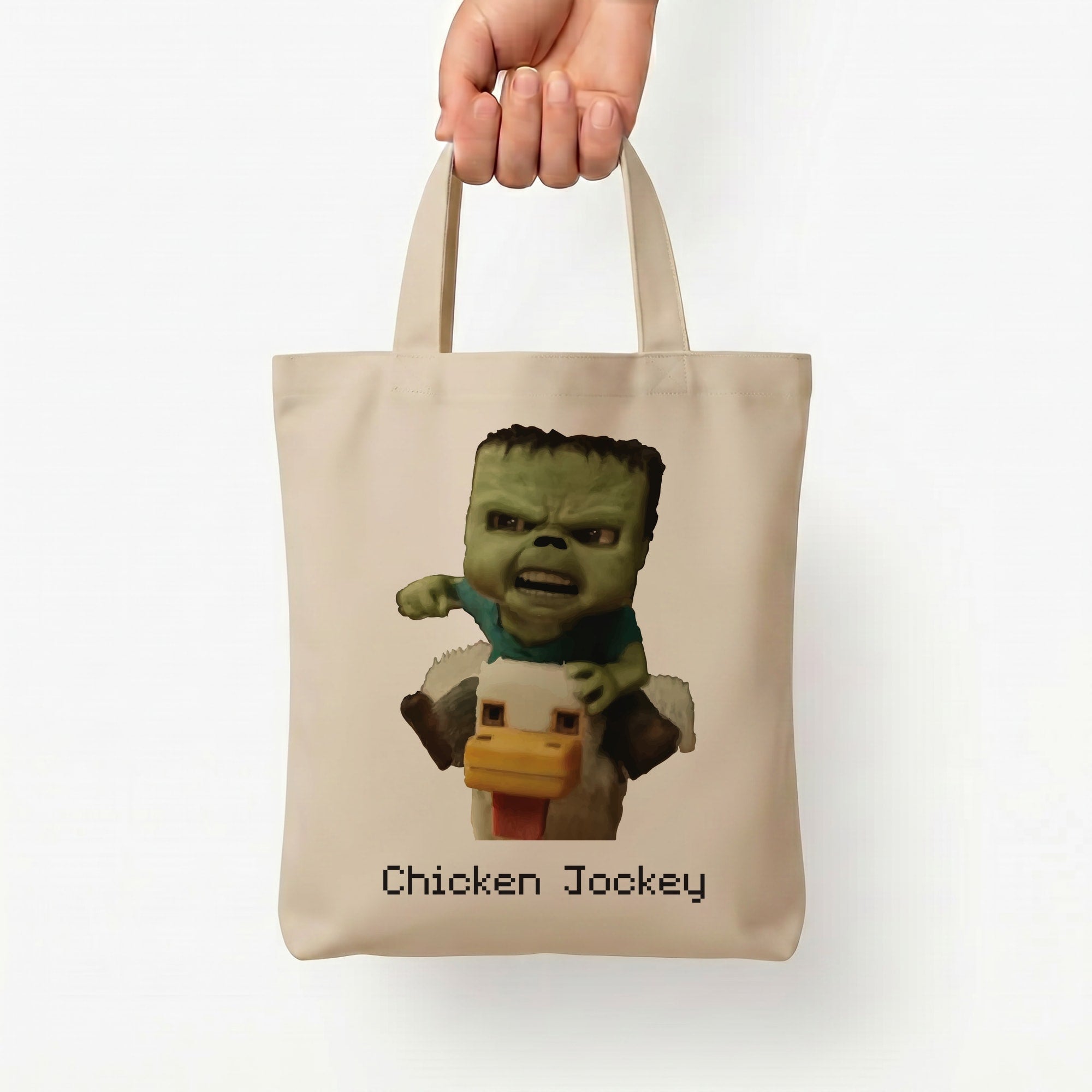 Chicken Jockey  Tote Bag — Natural / Small