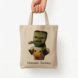 Chicken Jockey  Tote Bag — Natural / Small