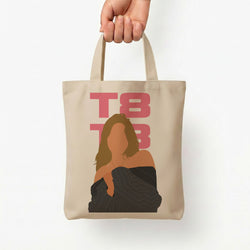 T8 Pink  Tote Bag — Natural / Small